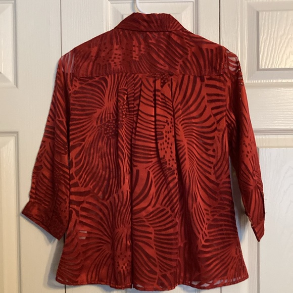 Coldwater Creek PXS red blouse - petite X-small - Picture 2 of 8